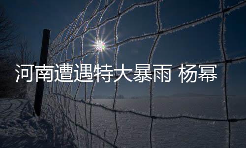 幂谢暴雨遭遇众星平安娜等特大祈祷河南 杨